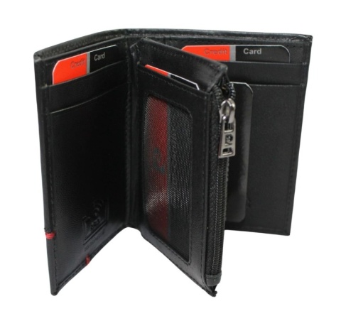 Portfel Męski Pierre Cardin Mały Pionowy Bez Zapięcia Suwak Na Drobne Skóra Naturalna RIFD 2421 10,5 x 8,5 x 2 [cm]