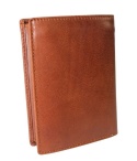 Portfel Męski Skórzany EL FORREST Skóra Bydlęca Duży Pionowy Bez Zapięcia Jedno Skrzydełko Dodatkowy Suwak RFID 896 26 KONIAKOWY