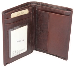 Portfel Męski EL FORREST Skóra Bydlęca Duży Pionowy Bez Zapięcia Jedno Skrzydełko RFID 861 CZEKOLADOWY 13,5 x 10 x 2,5 cm