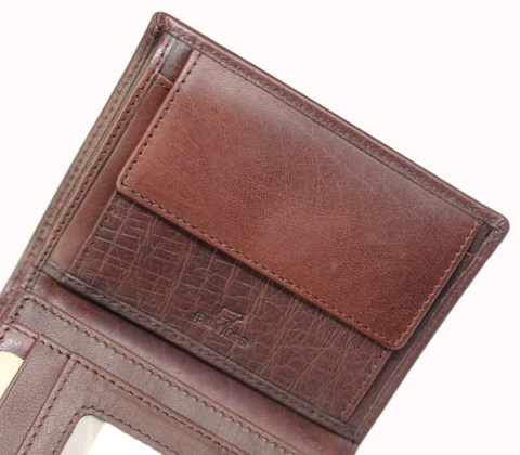 Portfel Męski EL FORREST Skóra Bydlęca Duży Pionowy Bez Zapięcia Jedno Skrzydełko RFID 861 CZEKOLADOWY 13,5 x 10 x 2,5 cm