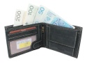 Portfel Męski Skórzany WILD Skóra Licowa Duży Poziomy Bez Zapięcia RFID CZARNY Zamszowy 8970 12,5 x 10 x 2  [cm]