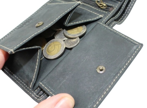 Portfel Męski Skórzany WILD Skóra Licowa Duży Poziomy Bez Zapięcia RFID CZARNY Zamszowy 8970 12,5 x 10 x 2  [cm]