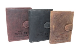 Portfel Męski Skórzany WILD Skóra Licowa Zamszowa Duży Pionowy Z Zapięciem RIFD 8949 12,5 x 10,5 x 2 [cm]
