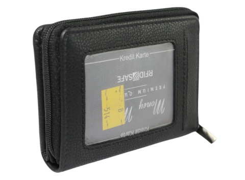 Portfel Skórzany Bułeczka Mini Money Maker Skóra Licowa  Suwak RFID 514B 11 x 8 x 2,5 [cm]