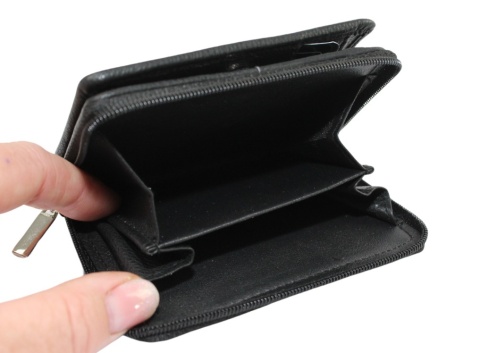 Portfel Skórzany Bułeczka Mini Money Maker Skóra Licowa  Suwak RFID 514B 11 x 8 x 2,5 [cm]