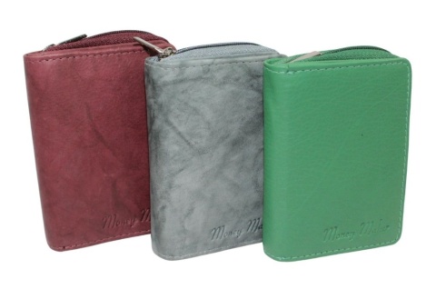 Portfel Skórzany Bułeczka Mini Money Maker Skóra Licowa  Suwak RFID 514B 11 x 8 x 2,5 [cm]