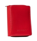 Portfel Skórzany Rovicky Bułeczka Skóra Naturalna Z Suwakiem R-RD-34 CZERWONY 8 x 10 x 2,5 [cm]