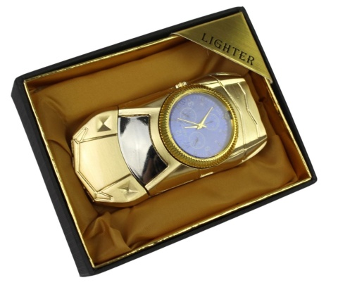 Praktyczna Elegancka Zapalniczka Żarowa Samochodzik Z Ekskluzywnym Zegarkiem CZARNA QL-268 20196