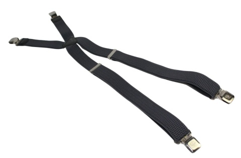 Szelki Do Spodni Polska Galanteria (PL) Z Materiału Regulowane Podwójne Typ X GRAFITOWY