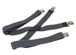 Szelki Do Spodni Polska Galanteria (PL) Z Materiału Regulowane Podwójne Typ X GRAFITOWY