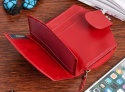 Damski Skórzany Portfel BELTIMORE Z Suwakiem I Klamrą Skóra Licowa Eleganckie Pudełko RFID BTML53 CZERWONY 10,5 x 10 x 3,5 [cm]