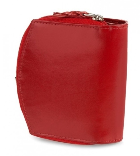 Damski Skórzany Portfel BELTIMORE Z Suwakiem I Klamrą Skóra Licowa Eleganckie Pudełko RFID BTML53 CZERWONY 10,5 x 10 x 3,5 [cm]