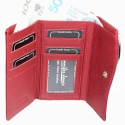 Portfel Damski Skórzany Cavaldi 14cm Klamra Skóra Naturalna Lakierowany RFID 55020 CZERWONY 14 x 8,5 x 3 [cm]