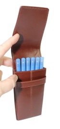 Eleganckie Etui Na Długopisy BELTIMORE Skóra Naturalna Licowa BRĄZOWE J03 17 x 7 x 2 [cm]