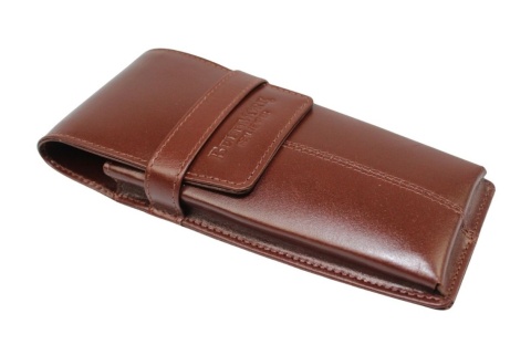 Eleganckie Etui Na Długopisy BELTIMORE Skóra Naturalna Licowa BRĄZOWE J03 17 x 7 x 2 [cm]