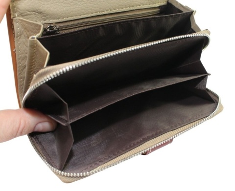 Portfel Damski Skórzany Lakierowany Julia Rosso Duży Z Suwakiem M96 RFID 16 x 10 x 4 [cm]