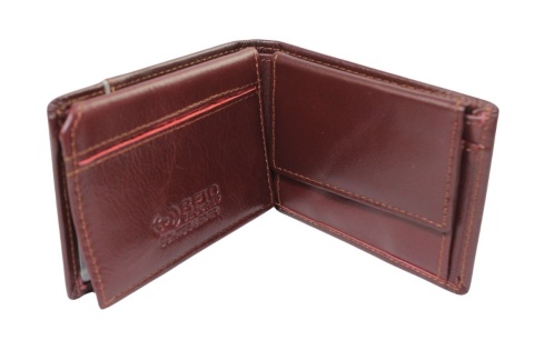 Portfel Skórzany WILD Skóra Licowa Mały Poziomy Bez Zapięcia Ze Skrzydełkiem Na karty MINI 32B 10 x 7,5 x 2  [cm]