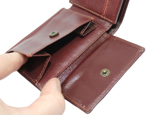 Portfel Skórzany WILD Skóra Licowa Mały Poziomy Bez Zapięcia Ze Skrzydełkiem Na karty MINI 32B 10 x 7,5 x 2  [cm]