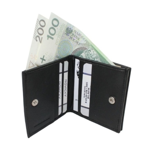 Portfel Uniwersalny KOMIN Rovicky (PL) Skóra Licowa R-23-26-LFN CZARNY 9 x 10 x 2 [cm]