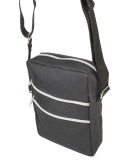 Torba Męska Sportowa Średnia Pionowa Materiał Antoszczyk (PL) CZARNA 24 x 16 x 6,5 [cm]