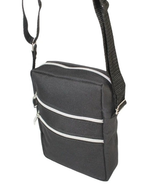 Torba Męska Sportowa Średnia Pionowa Materiał Antoszczyk (PL) CZARNA 24 x 16 x 6,5 [cm]