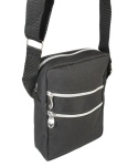 Torba Męska Sportowa Średnia Pionowa Materiał Antoszczyk (PL) CZARNA 24 x 16 x 6,5 [cm]