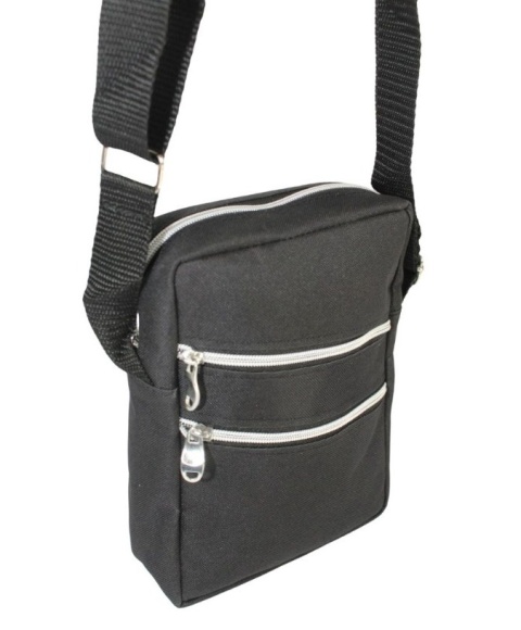 Torba Męska Sportowa Średnia Pionowa Materiał Antoszczyk (PL) CZARNA 24 x 16 x 6,5 [cm]