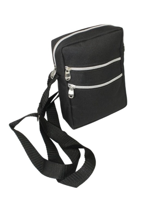 Torba Męska Sportowa Średnia Pionowa Materiał Antoszczyk (PL) CZARNA 24 x 16 x 6,5 [cm]