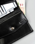 Etui Na Karty Dokumenty Cavaldi Duże Pionowe Skóra Naturalna z Miejscem Na Bilon I Gotówkę RFID N379 CZARNY 12,5 x 10 x 2 [cm]