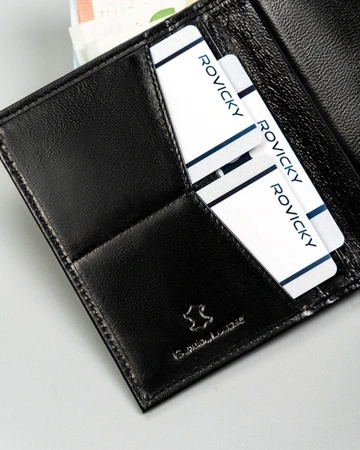 Etui Na Karty Dokumenty Cavaldi Duże Pionowe Skóra Naturalna z Miejscem Na Bilon I Gotówkę RFID N379 CZARNY 12,5 x 10 x 2 [cm]