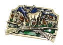 Klamra Bezniklowa Do Paska Sprzączka Pełna Blaszka Z Bolczykiem 40 mm Metalowa Solidna KBOL40/111 "ZŁOTY JELEŃ "