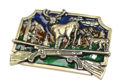 Klamra Bezniklowa Do Paska Sprzączka Pełna Blaszka Z Bolczykiem 40 mm Metalowa Solidna KBOL40/111 "ZŁOTY JELEŃ "