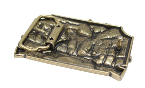 Klamra Bezniklowa Do Paska Sprzączka Pełna Blaszka Z Bolczykiem 40 mm Metalowa Solidna KBOL40/111 "ZŁOTY JELEŃ "