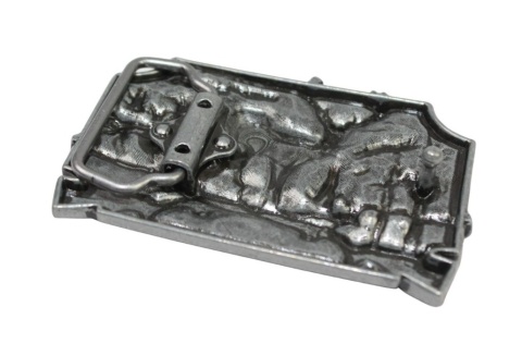 Klamra Bezniklowa Do Paska Sprzączka Pełna Blaszka Z Bolczykiem 40 mm Metalowa Solidna KBOL40/112 "SREBRNY JELEŃ "