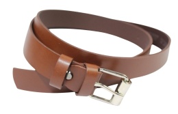 Pasek Damski Skórzany Arucce (PL) Skóra Licowa EXTRA 30 mm BRĄZOWY Klamra z Rolką 