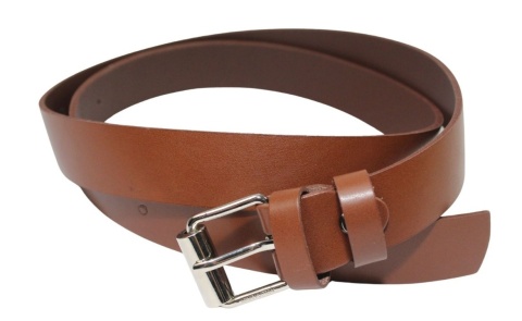 Pasek Damski Skórzany Arucce (PL) Skóra Licowa EXTRA 30 mm BRĄZOWY Klamra z Rolką 