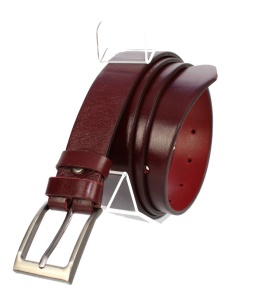 Pasek Męski Skórzany PAS-MAX (PL) Skóra Licowa EXTRA 40 mm CZEREŚNIOWY k61 NADWYMIAR XXL