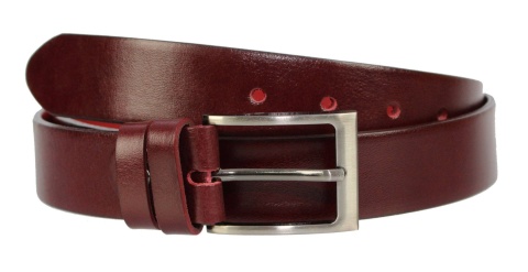 Pasek Męski Skórzany PAS-MAX (PL) Skóra Licowa EXTRA 40 mm CZEREŚNIOWY k61 NADWYMIAR XXL