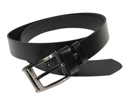 Pasek Skórzany ARUCCE (PL) Skóra Licowa EXTRA 40 mm Klamra Ramkowa "PLATE BUCKLE" CZARNY CLASSIC