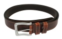 Pasek Skórzany Męski Peterson (PL) PTN LTEO-05 40 mm Skóra Naturalna Licowa CIEMNY BRĄZOWY SZYTY
