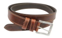 Pasek Skórzany Męski Peterson (PL) PTN LTEO-05 40 mm Skóra Naturalna Licowa CIEMNY BRĄZOWY SZYTY