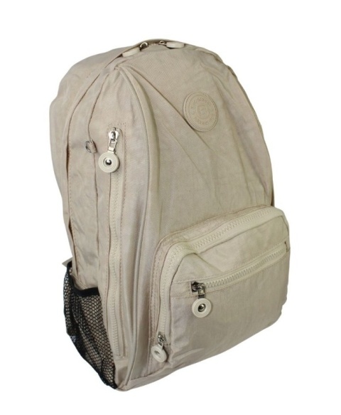 Praktyczny Plecak Materiałowy BAG STREET 2212 ECRU  42 x 32 x 13cm 