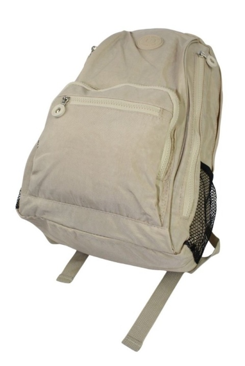 Praktyczny Plecak Materiałowy BAG STREET 2212 ECRU  42 x 32 x 13cm 