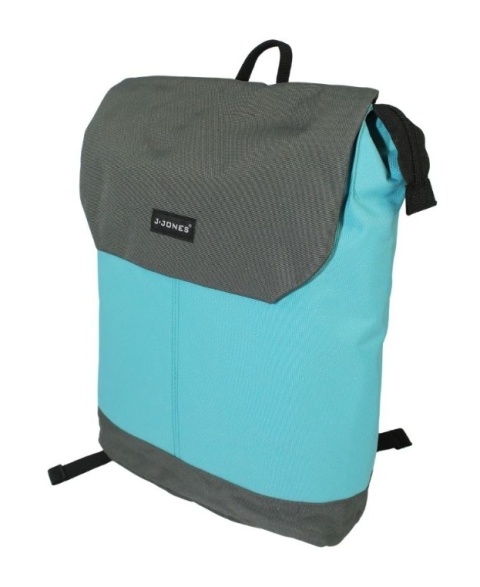 Stylowy i Elegancki Plecak Jennifer Jones 4098 SZARO - NIEBIESKI 40 x 35 x 12 [cm]