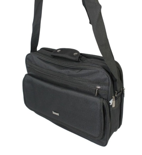Torba Męska Materiałowa Peterson (PL) Pozioma Duża PTN-R-6528 CZARNY 40 x 30 x 16 [cm]