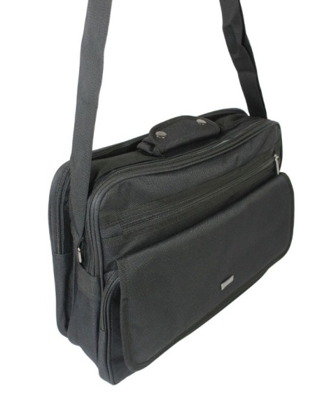 Torba Męska Materiałowa Peterson (PL) Pozioma Duża PTN-R-6528 CZARNY 40 x 30 x 16 [cm]