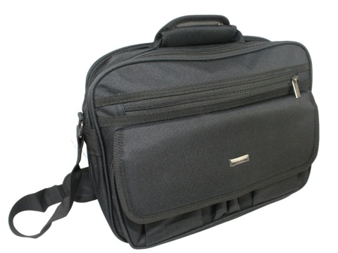 Torba Męska Materiałowa Peterson (PL) Pozioma Średnia PTN-R-6512 CZARNY 36 x 26 x 11 [cm]