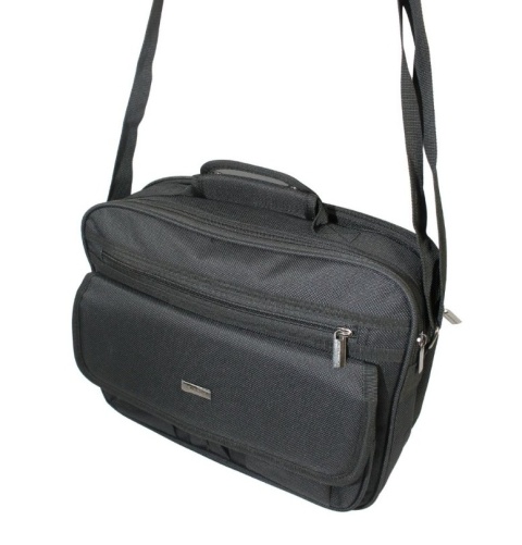 Torba Męska Materiałowa Peterson (PL) Pozioma Średnia PTN-R-6512 CZARNY 36 x 26 x 11 [cm]