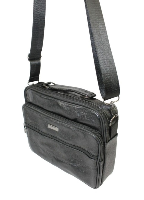 Torba męska ROVICKY CZARNA R-13206-L Pozioma Skóra Naturalana 26 x 22 x 8 [cm]