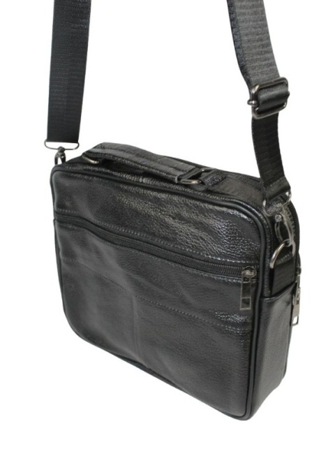 Torba męska ROVICKY CZARNA R-13206-L Pozioma Skóra Naturalana 26 x 22 x 8 [cm]